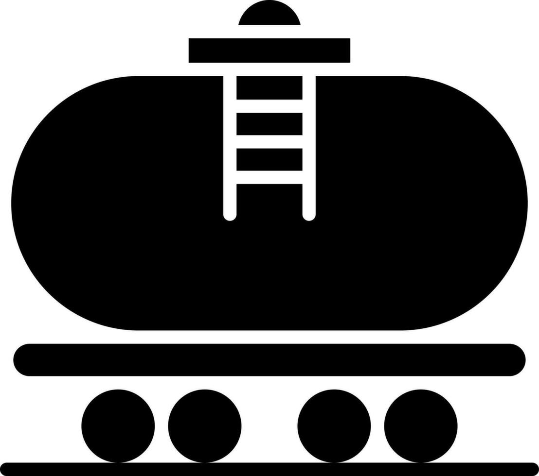 Flat style oil wagon or tanker icon. vector