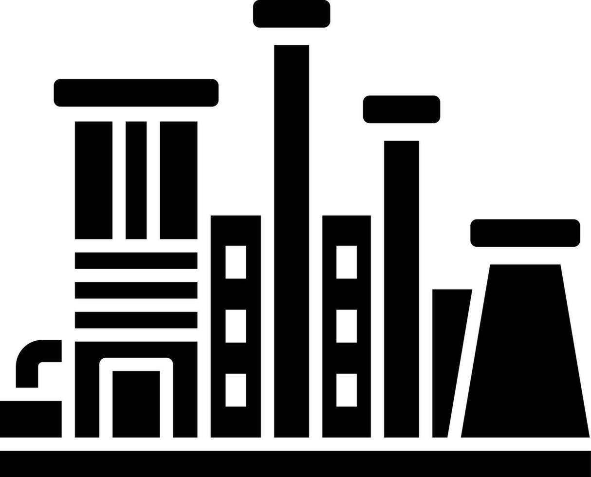 Industry icon in Black and White color. vector