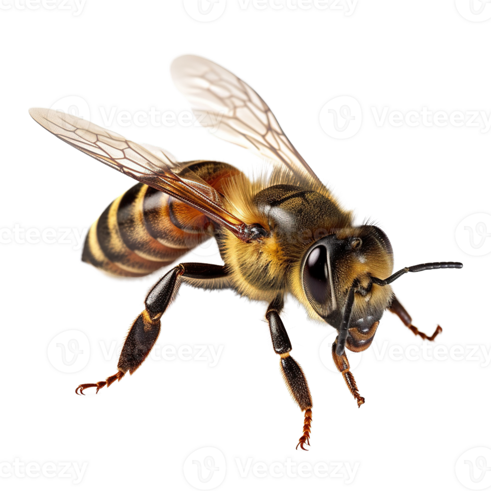 Honey bee on isolated background png