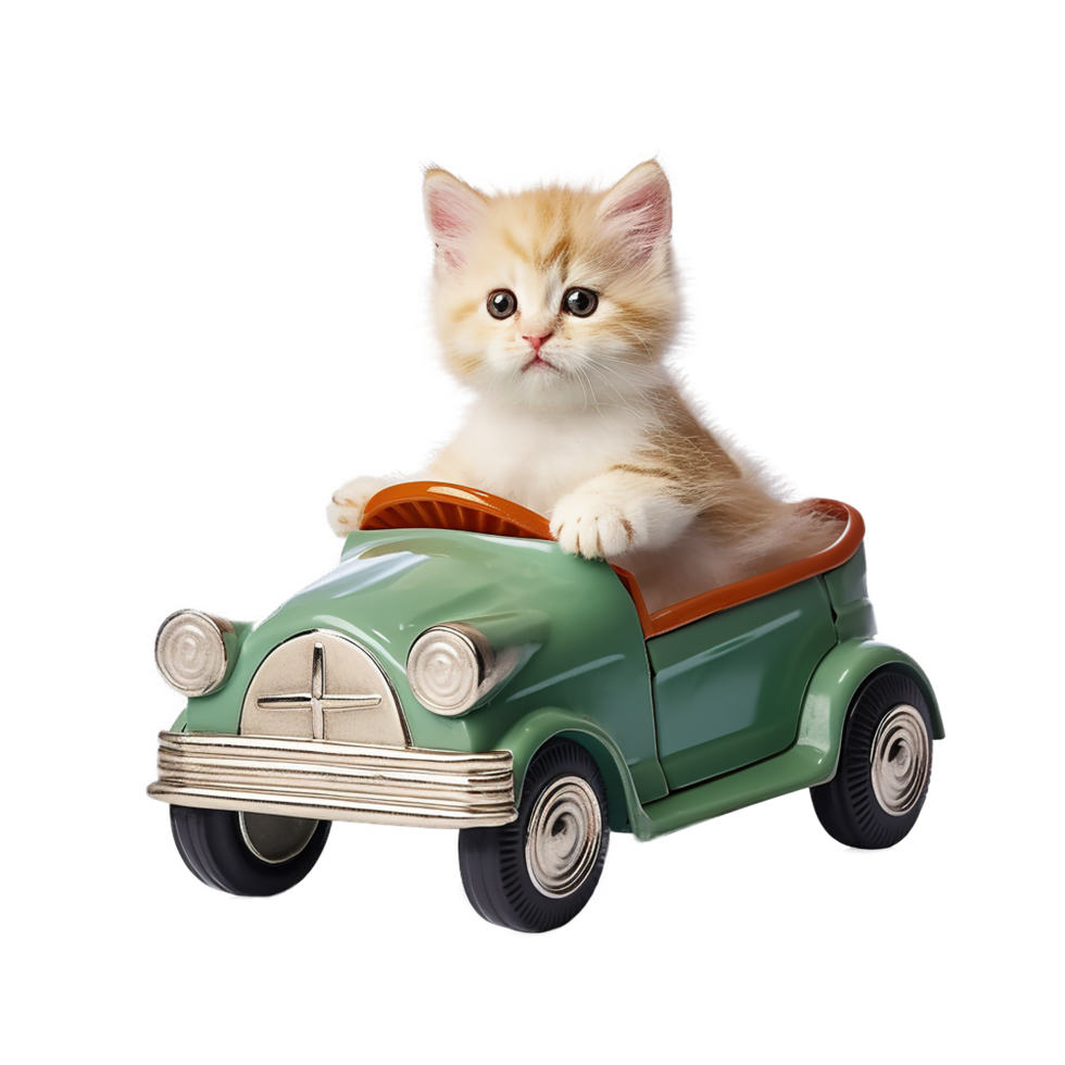 Gato Usa Coche Para Niños Generado Por Ai PNG ,dibujos Gato, Mira, Mascota  PNG Imagen para Descarga Gratuita