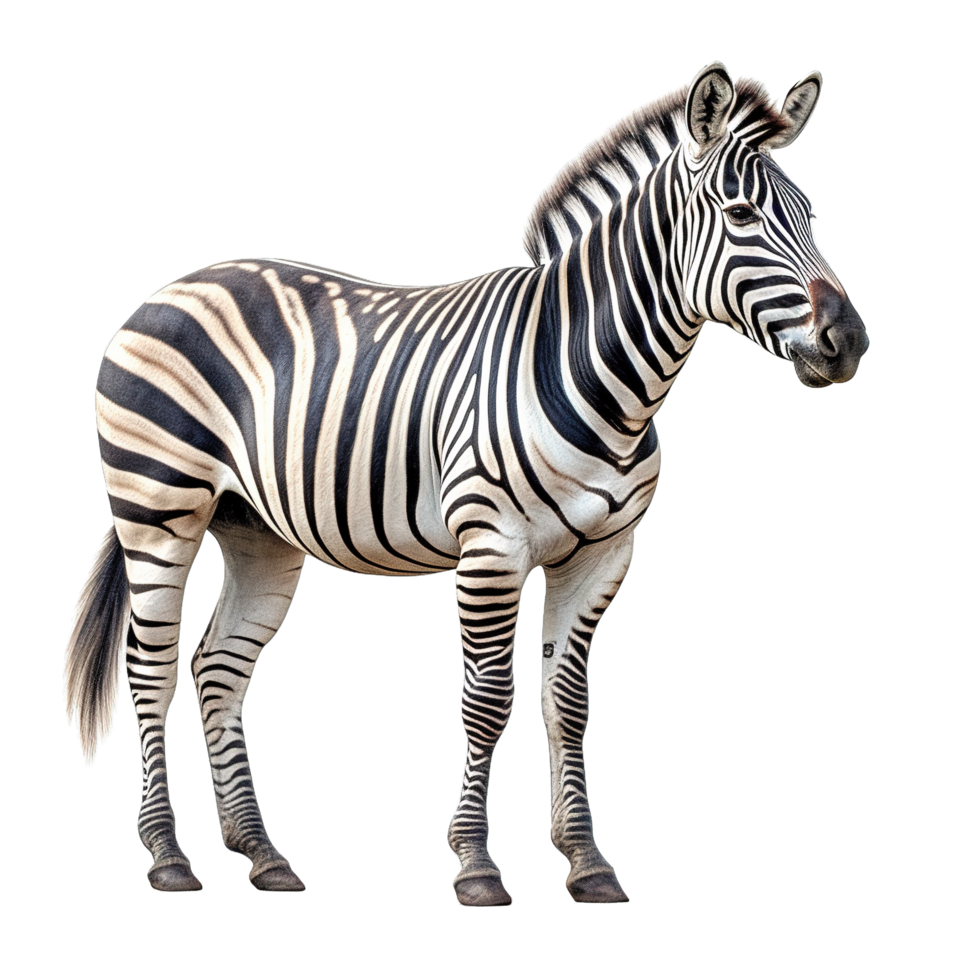 Zebra isoliert auf transparent Hintergrund ai generiert png