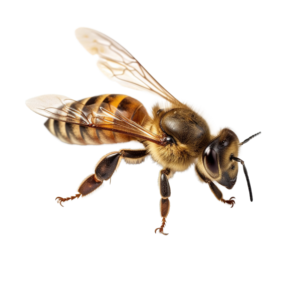 Honey bee on isolated background png