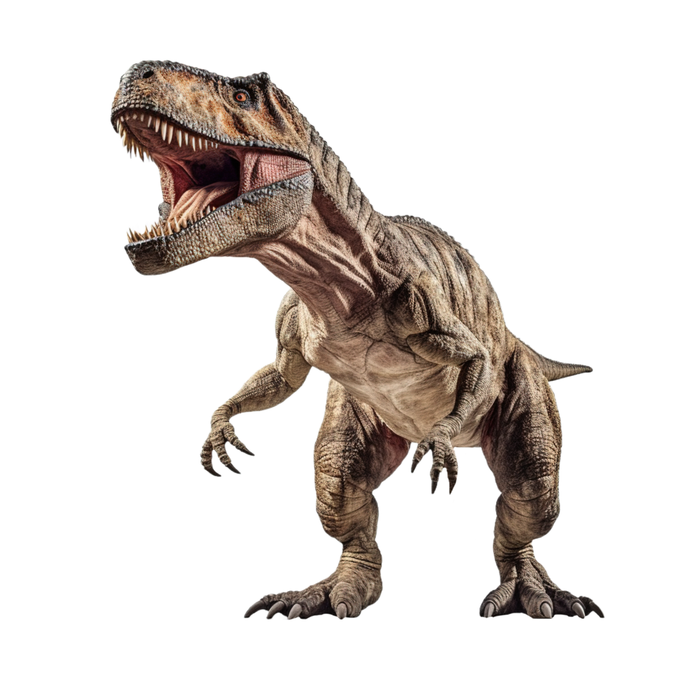 tiranosaurio rex, t-rex en transparente ai generado png
