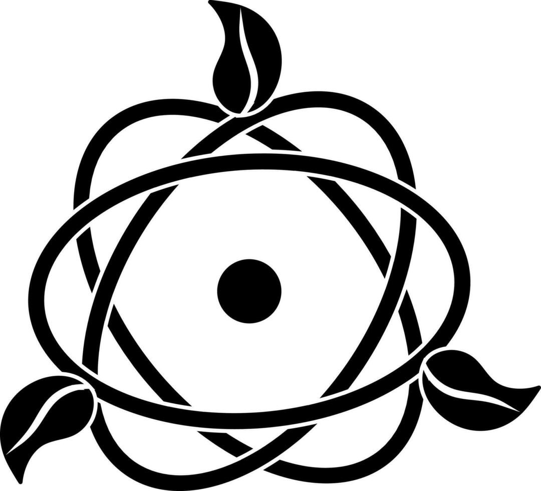 Black and White icon of Atomic Energy Conservation. vector
