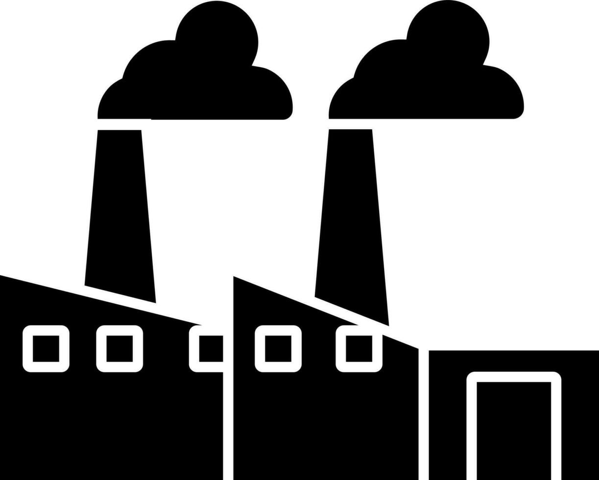 Black and white factory. vector