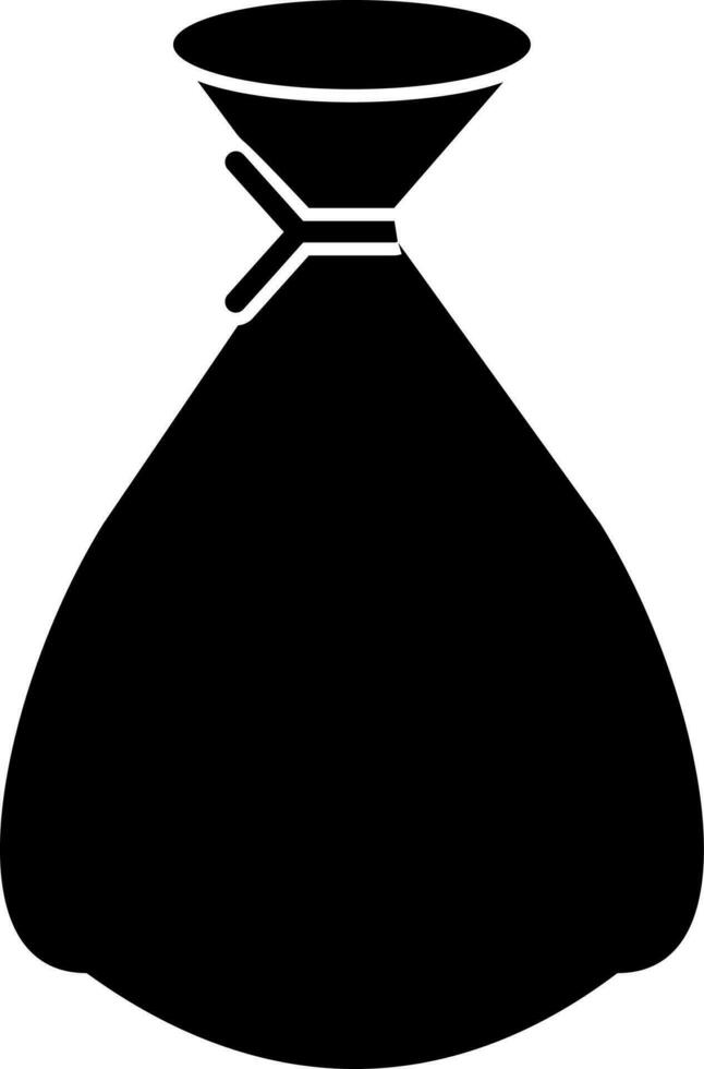 Black money bag on white background. vector