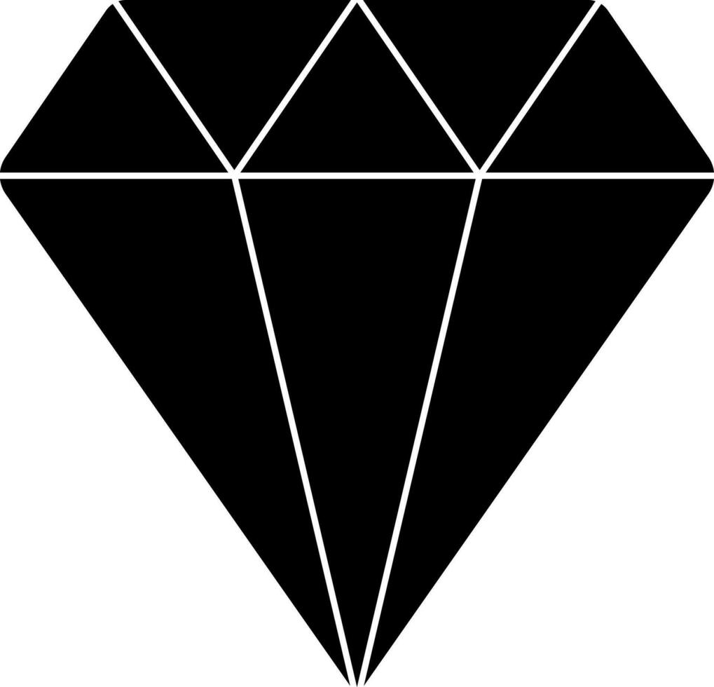 Creative diamond icon in Black and White style. vector