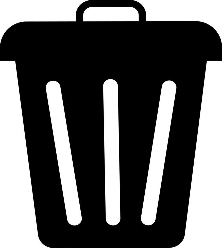 Dustbin in back and white color. vector