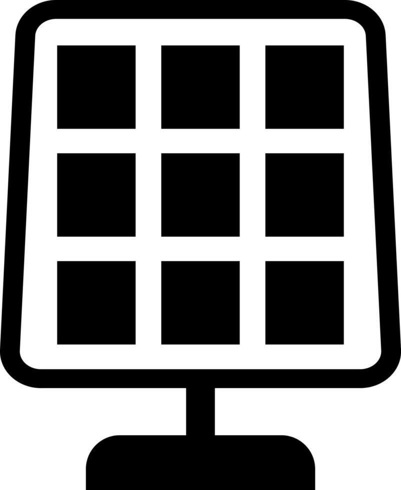 Black and White solar energy panel. vector