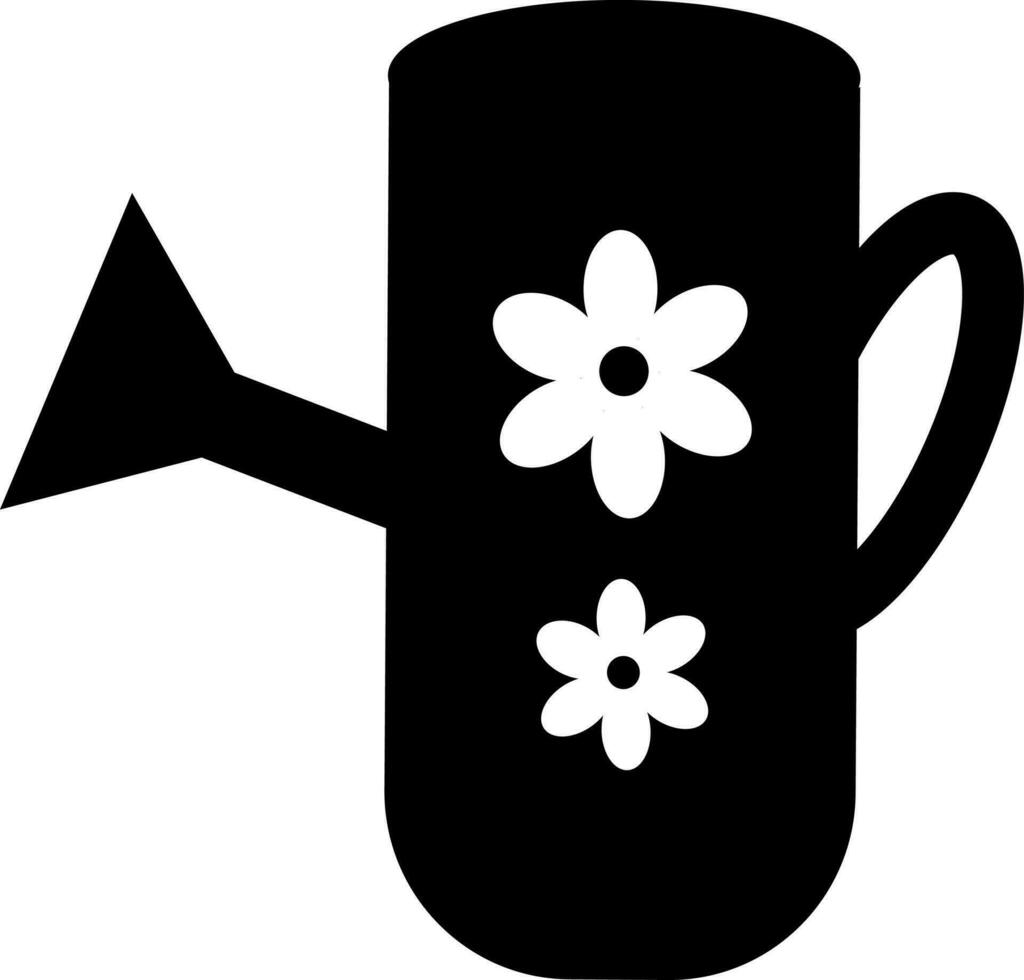 White flowers decorated watering can sprays. vector