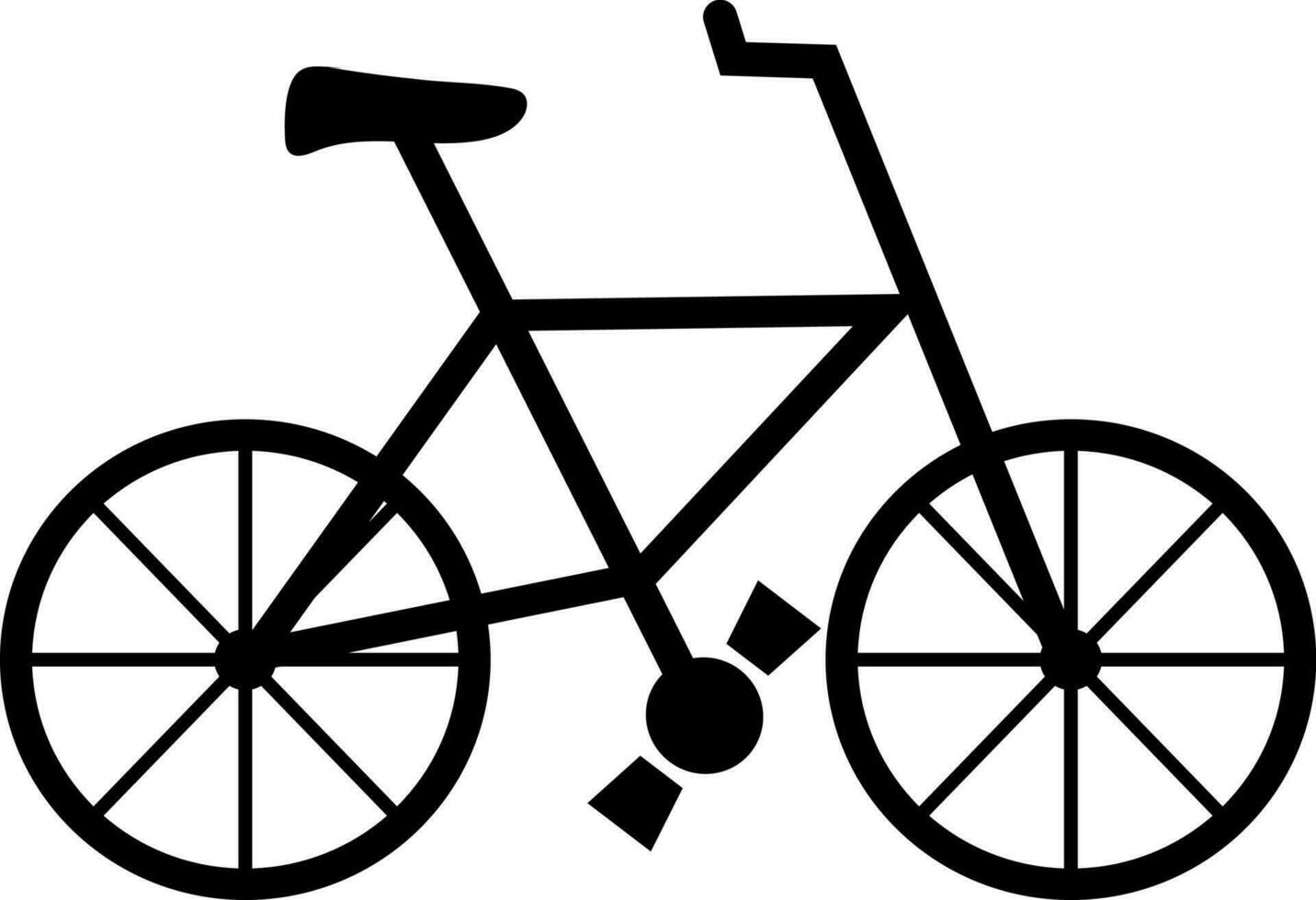 Black bicycle on white background. vector