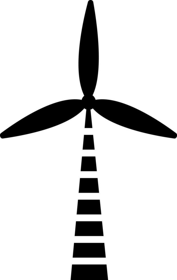 Black and white windmill. vector