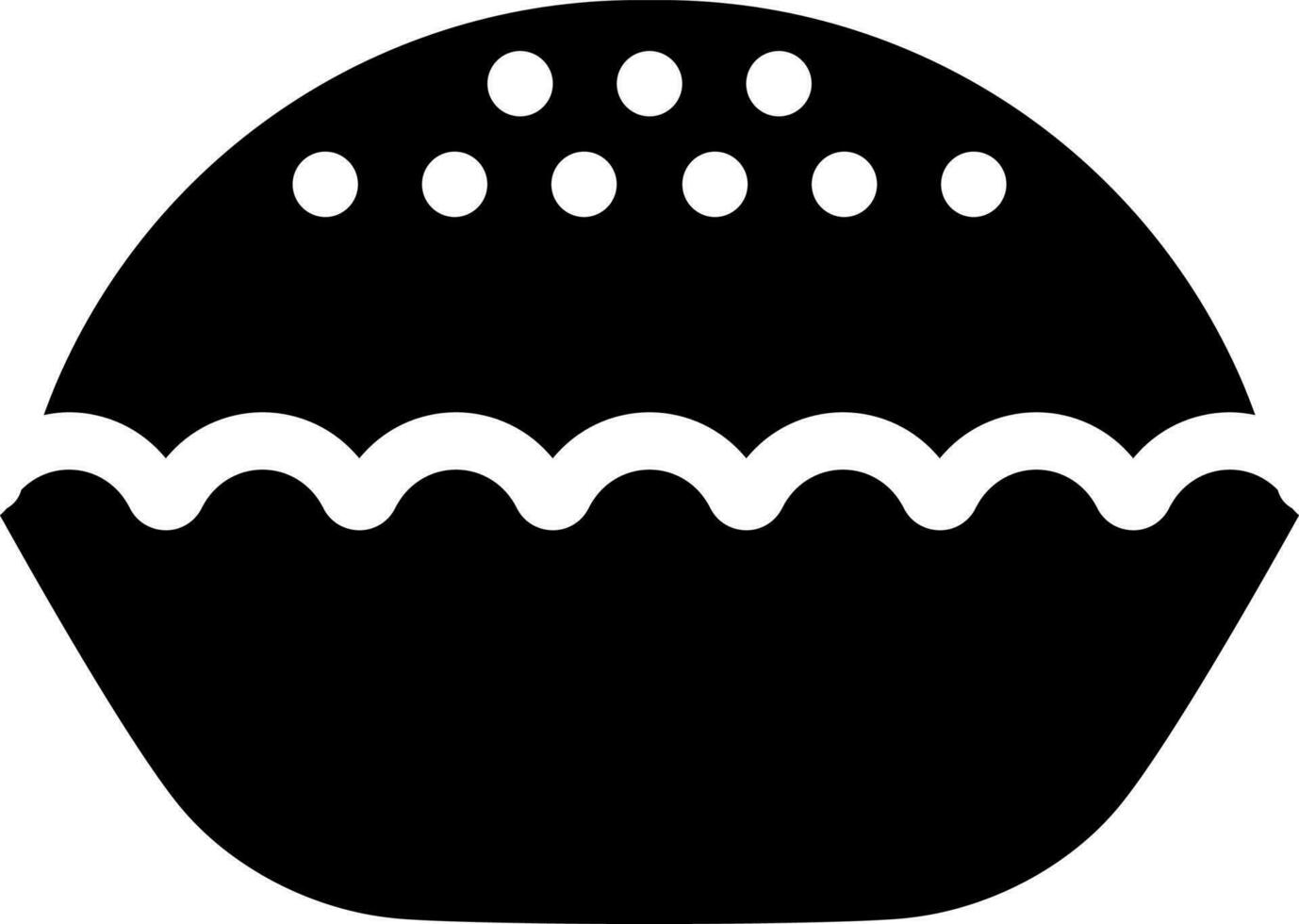 Black and White cake decorated with dots. vector