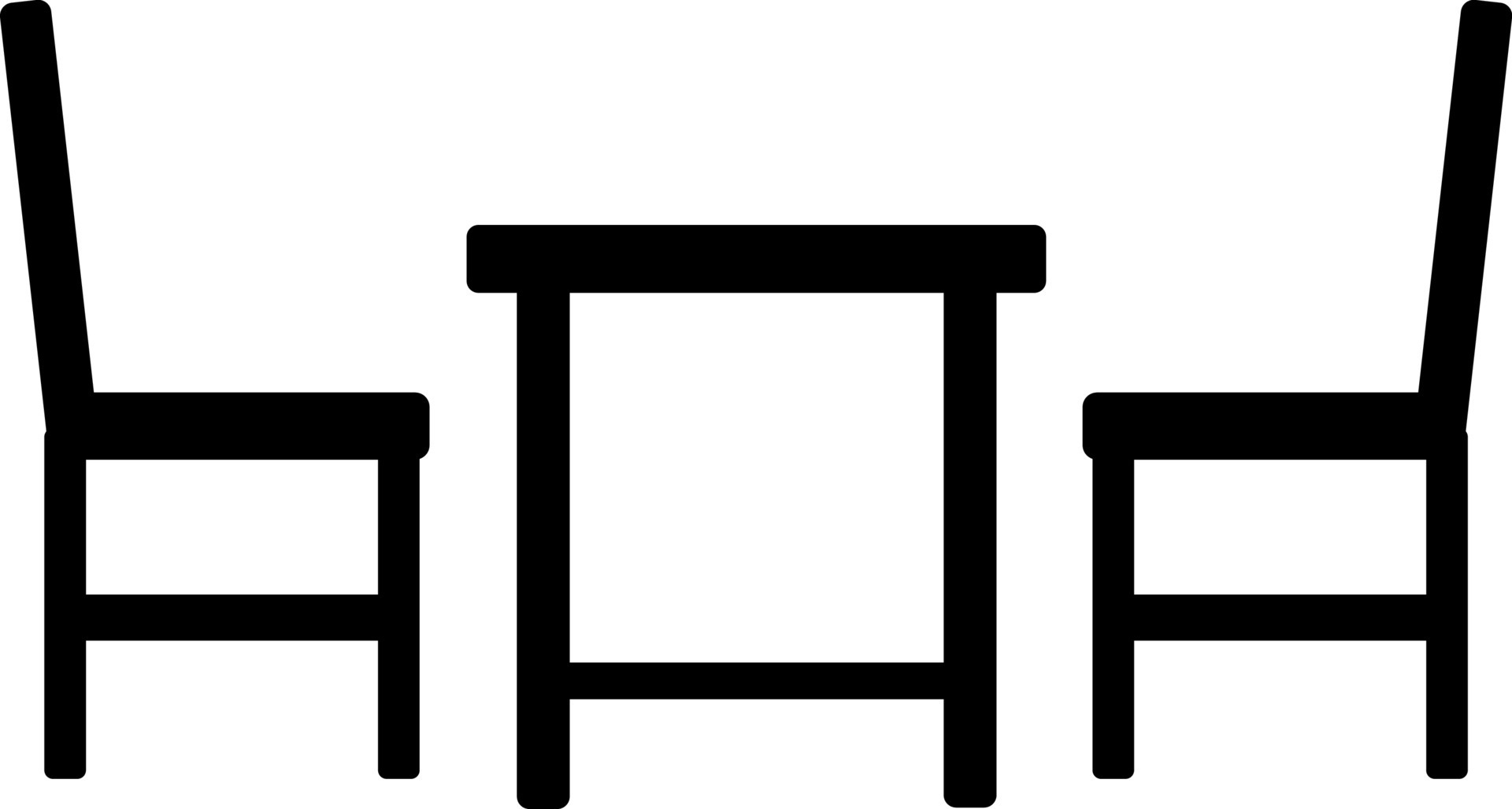 Black table with chairs icon on white background. 24280693 Vector Art