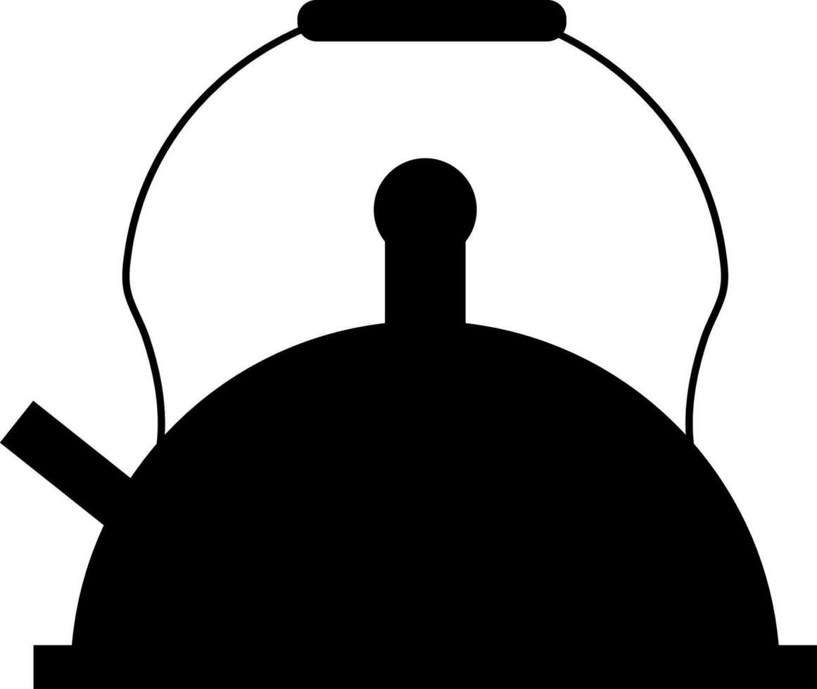 Isolated black retro kettle. vector
