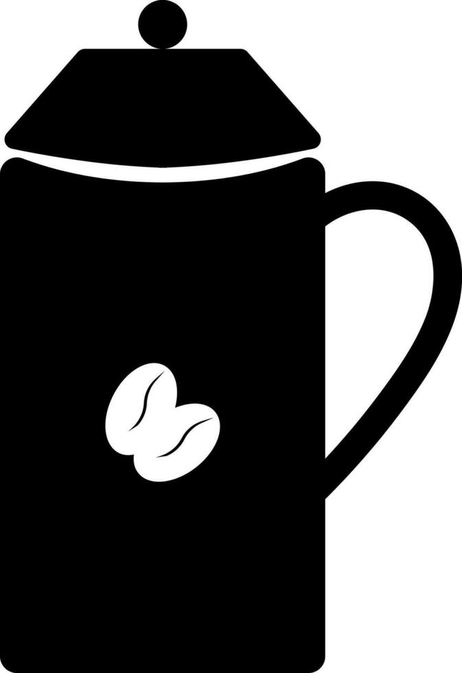 Black and White coffee jug. vector