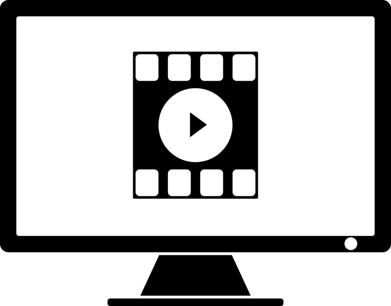 Illustration of tv screen with video icon. vector