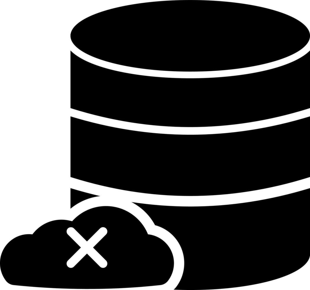 negro y blanco base de datos y cruzar nube. vector