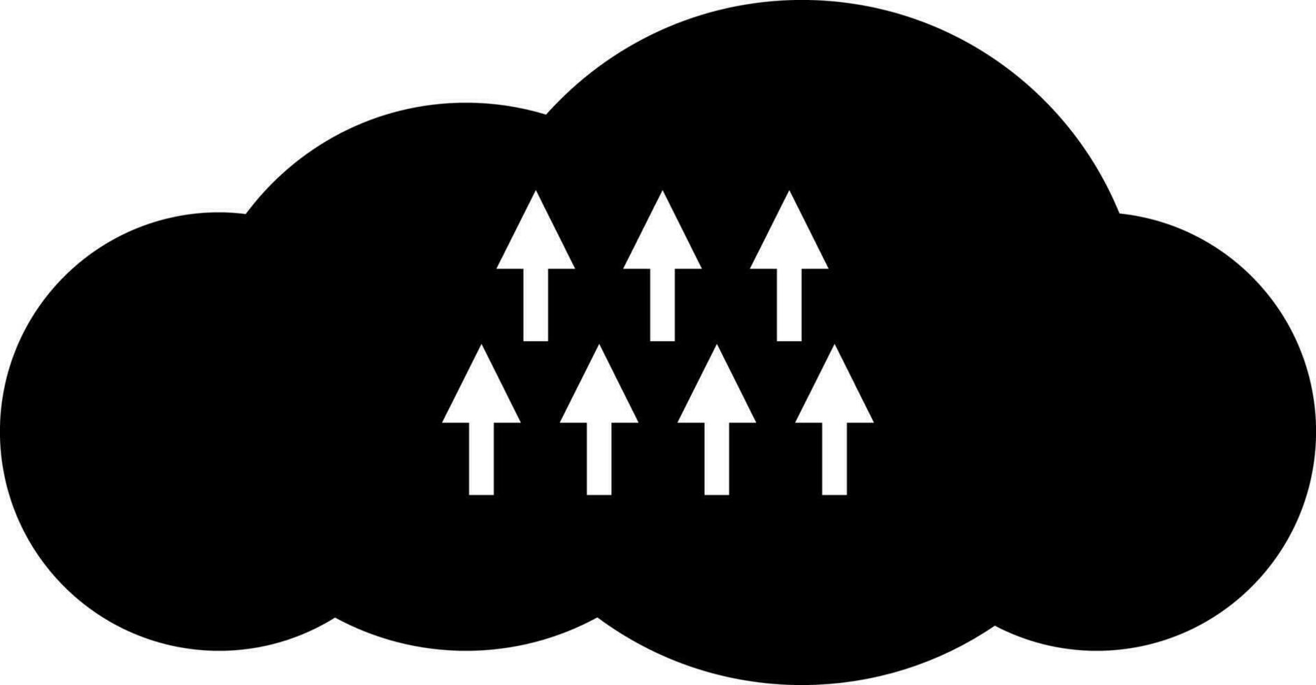 White arrows in black cloud. vector