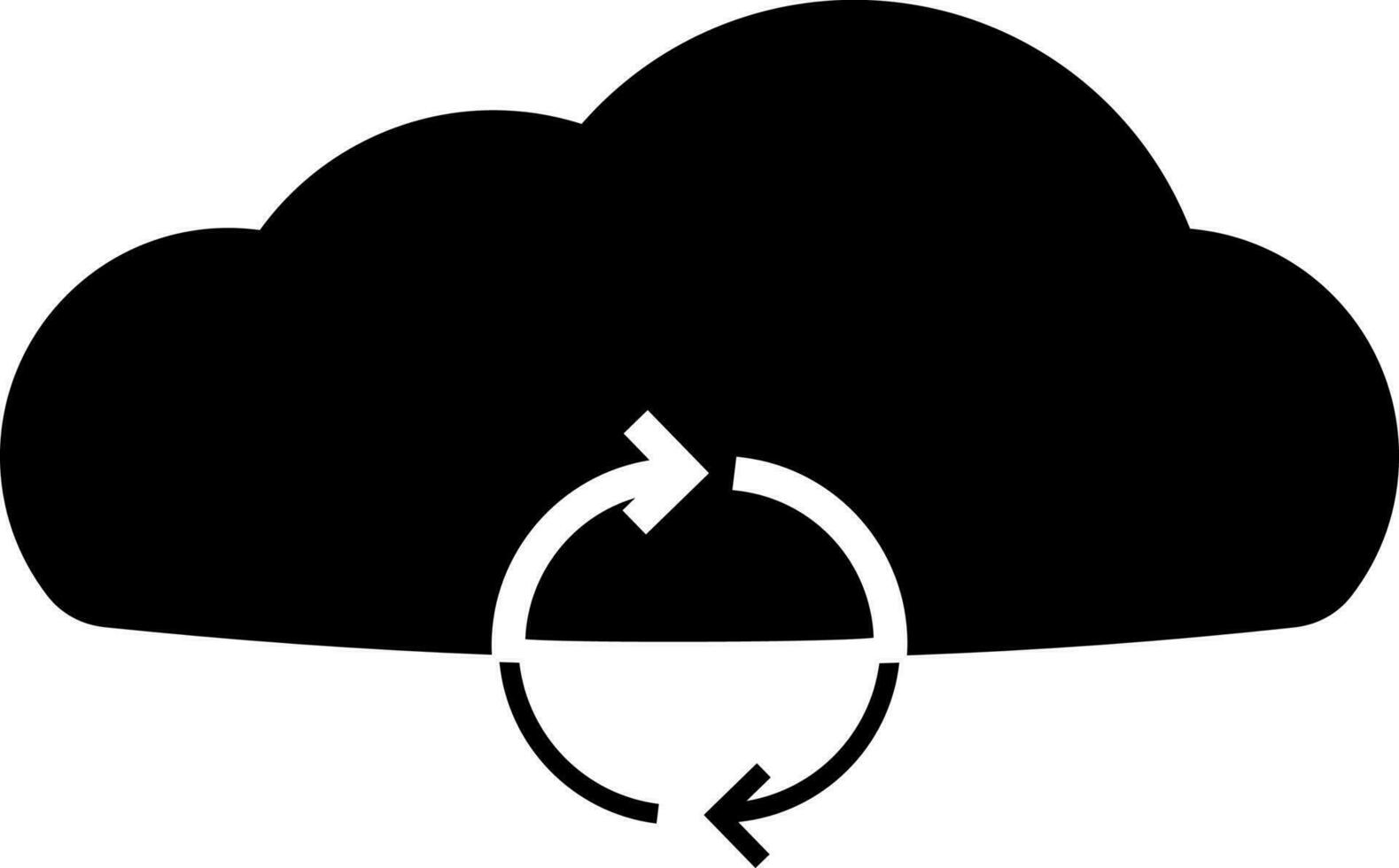 Black and White cloud reload in flat style. vector