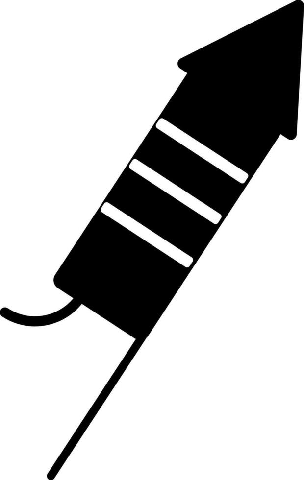 Flat style Black and White fireworks rocket. vector