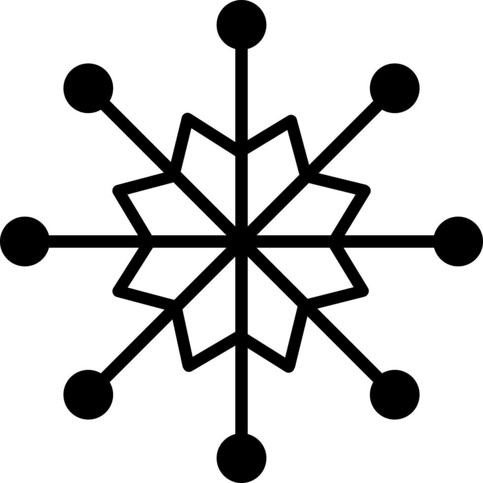 Black snowflake on white background. vector