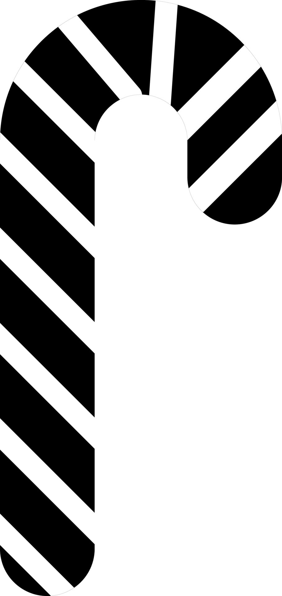 Black and White candy cane with stripes. 24280910 Vector Art at Vecteezy