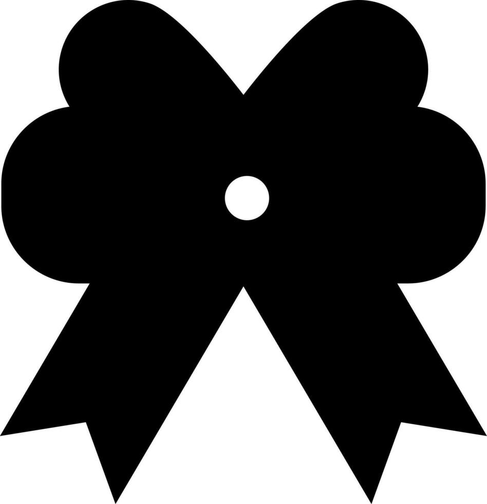 Black bow ribbon on white background. vector