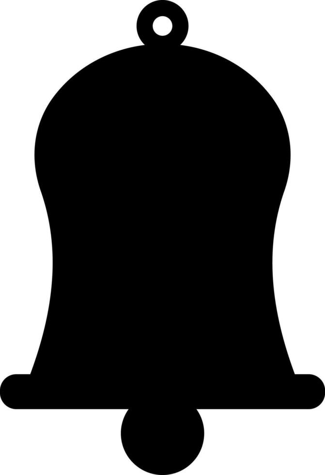 Black jingle bell on white background. vector
