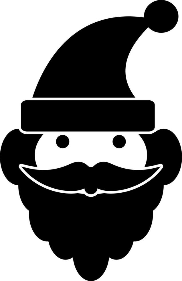 Santa claus face with mustache and hat. vector
