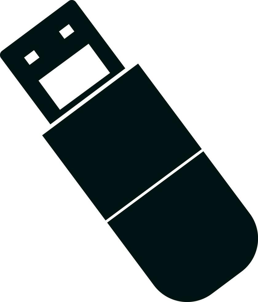 Isolated Black and White flash drive. vector