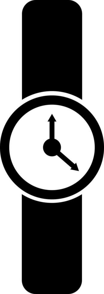 Isolated wristwatch icon in Black and White color. vector