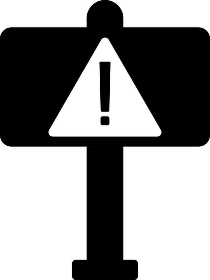 Black and White danger sign on board or caution icon. vector