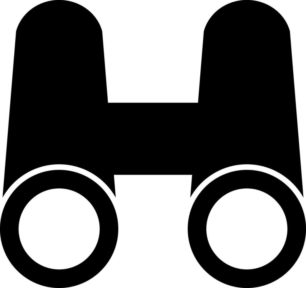 Black and White binoculars icon in flat style. vector