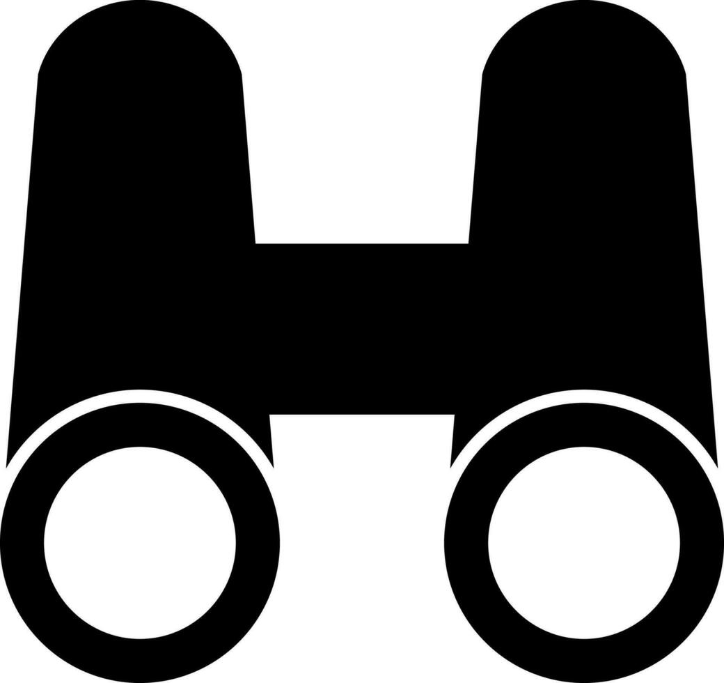 Black and White binoculars icon in flat style. vector