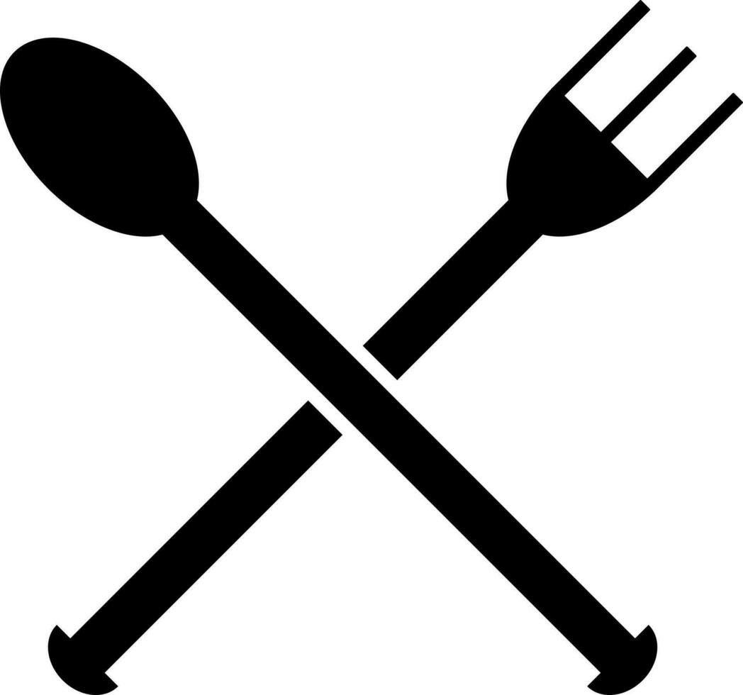 Illustration of spoon and fork icon. vector