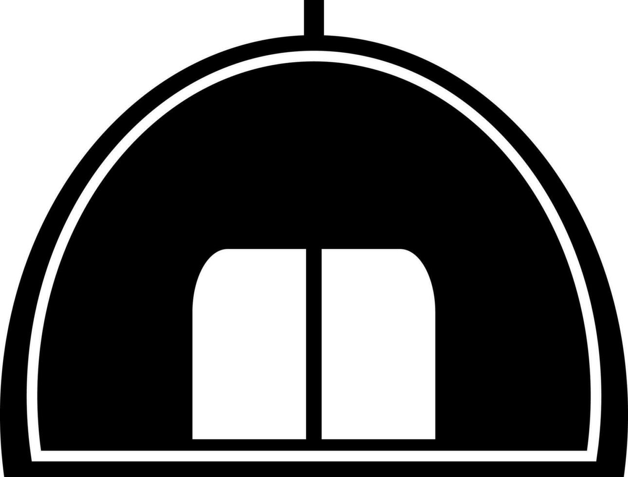 Glyph icon or symbol of tent. vector