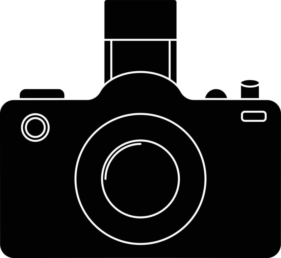 Black and White photo camera. vector