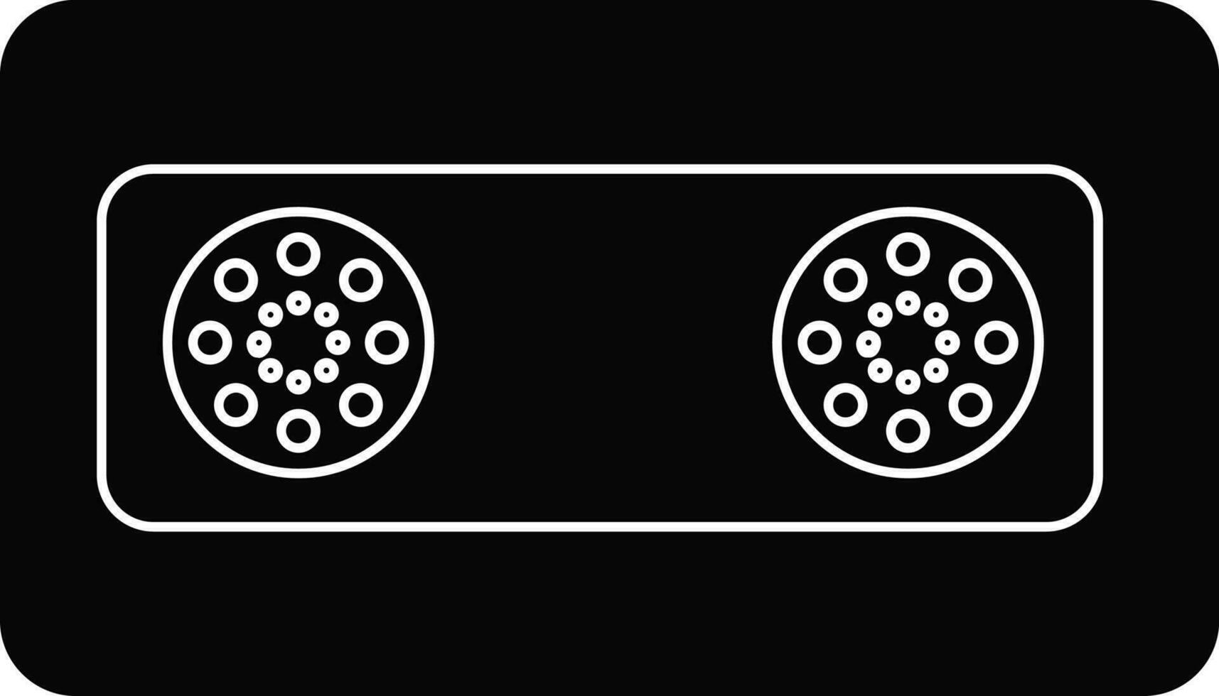 Black and White audio cassette in flat style. vector