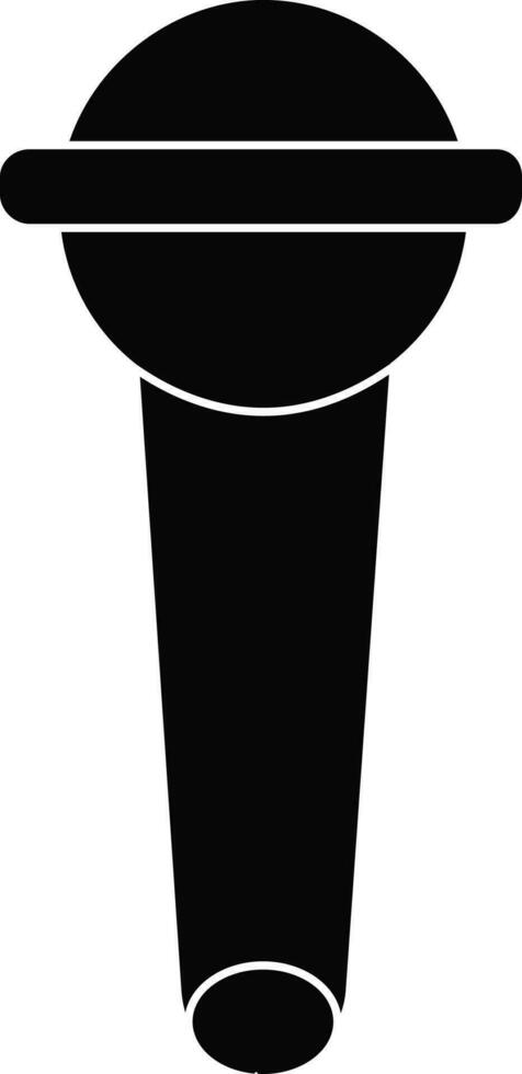 Isolated Black and White microphone in flat style. vector