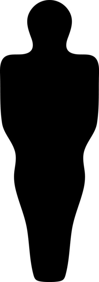 Isolated faceless man in black color. Glyph icon or symbol. vector