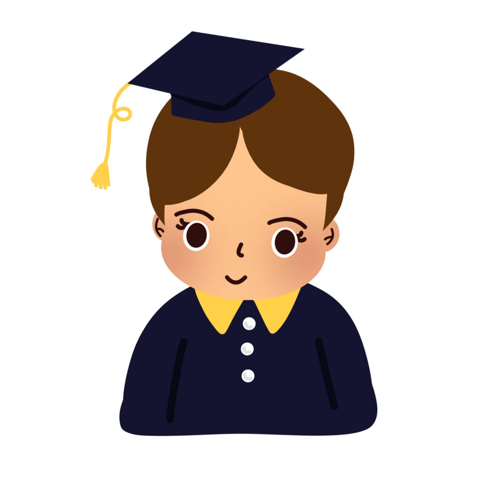 Half body graduate character png