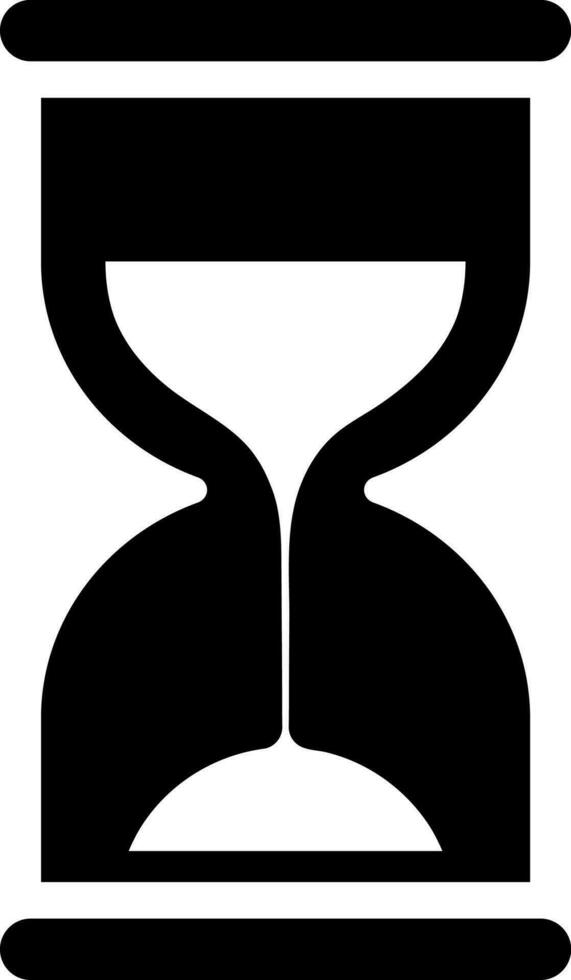 negro y blanco reloj de arena icono en plano estilo. vector