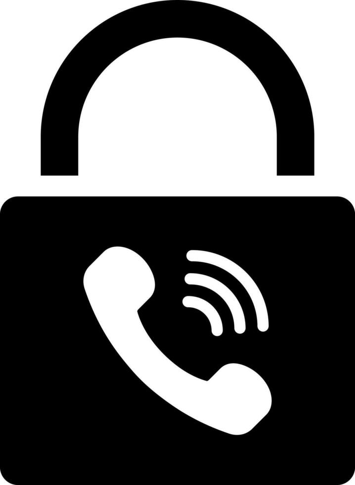 Phone lock glyph icon in flat style. vector