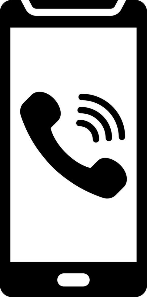 Phone call on smartphone screen icon or symbol. vector