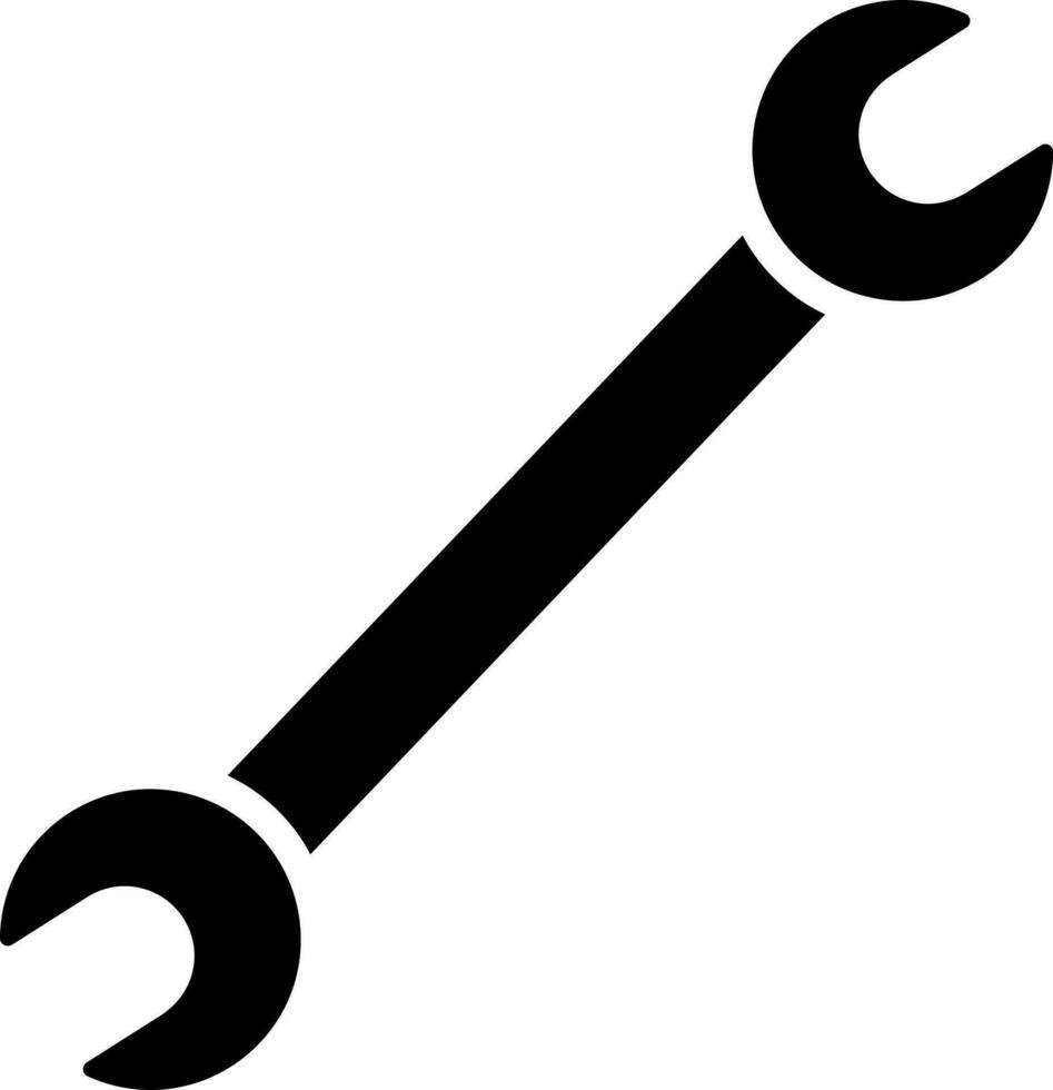 Wrench icon in black color. vector