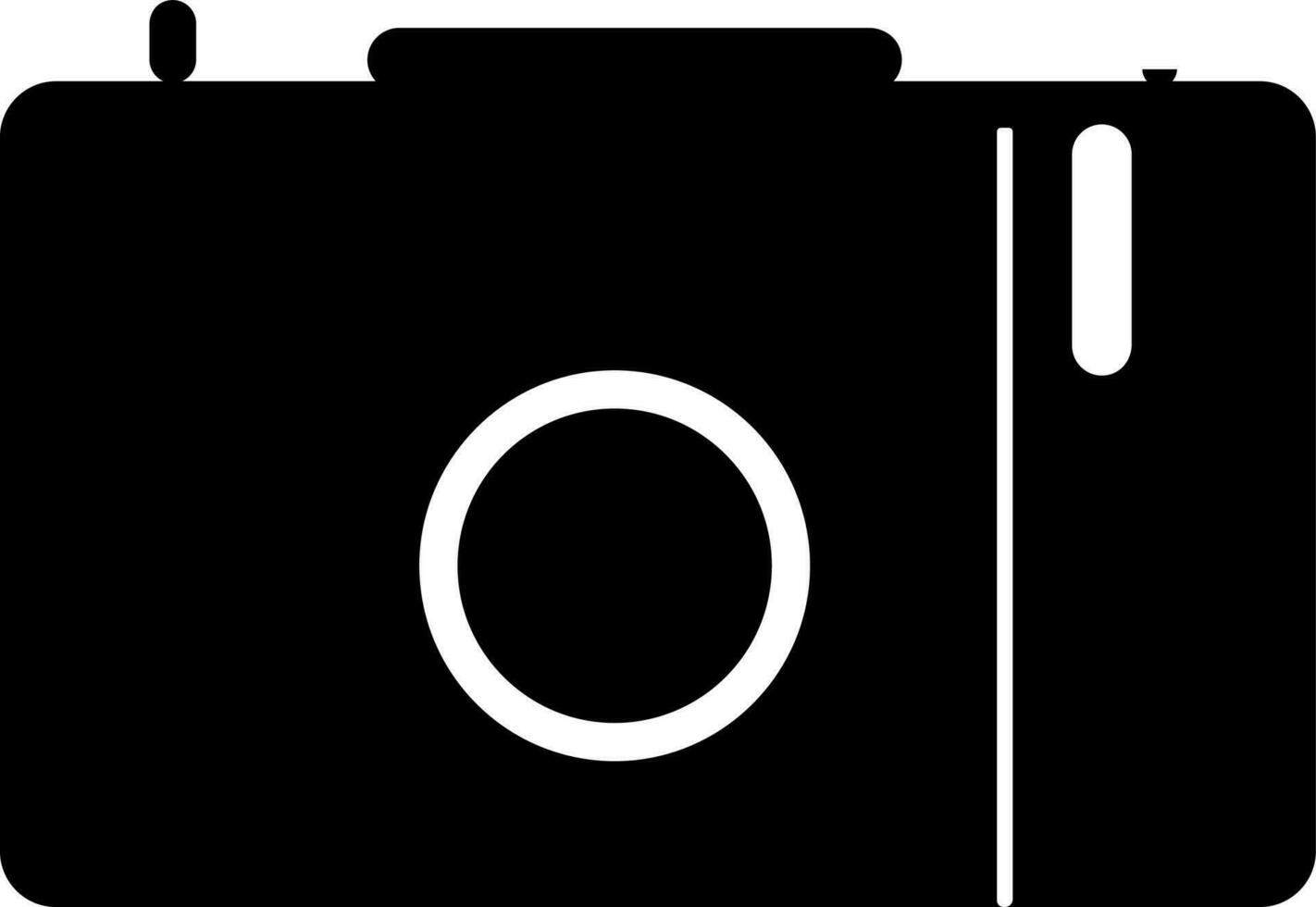 Black and White illustration of a camera. vector