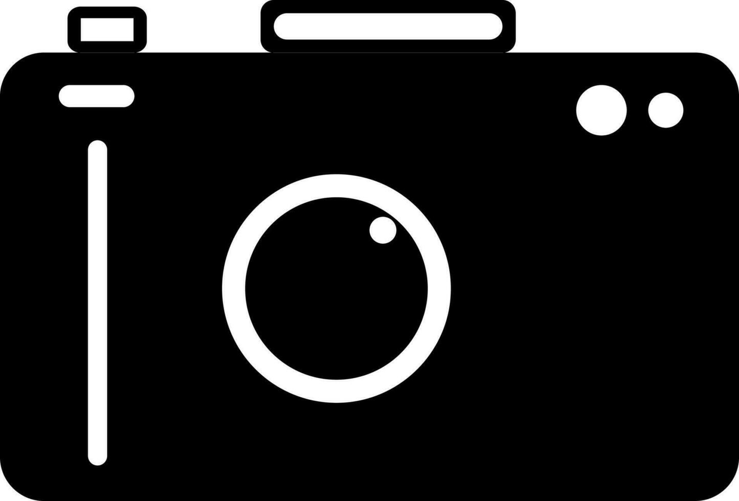 Black and White illustration of a camera. vector