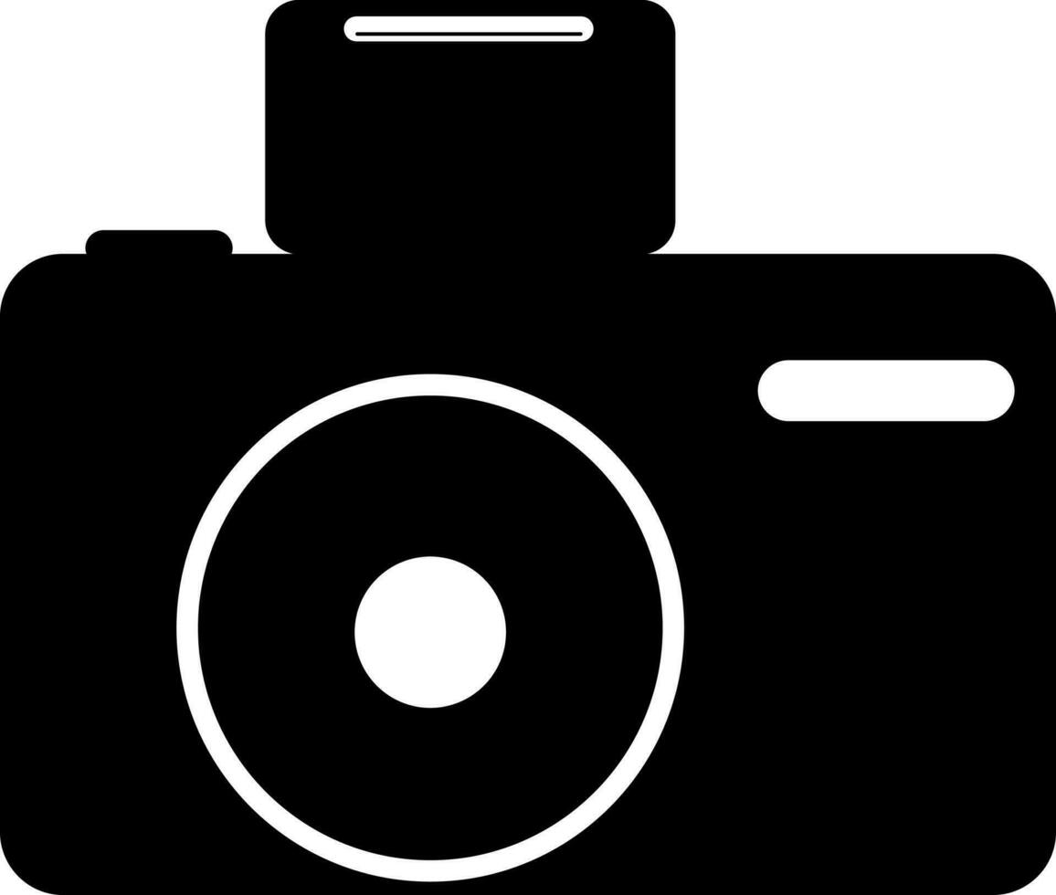 Stylish Black and White illustration of a camera. vector