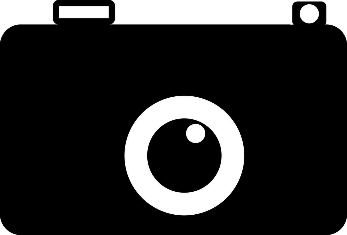 Black and White illustration of a camera. vector